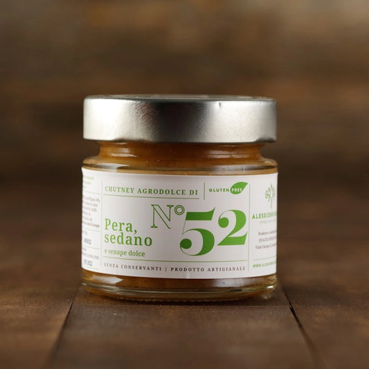 Chutney von Alessio Brusadin mit Willamsbirne, Sellerie und süßem Senf