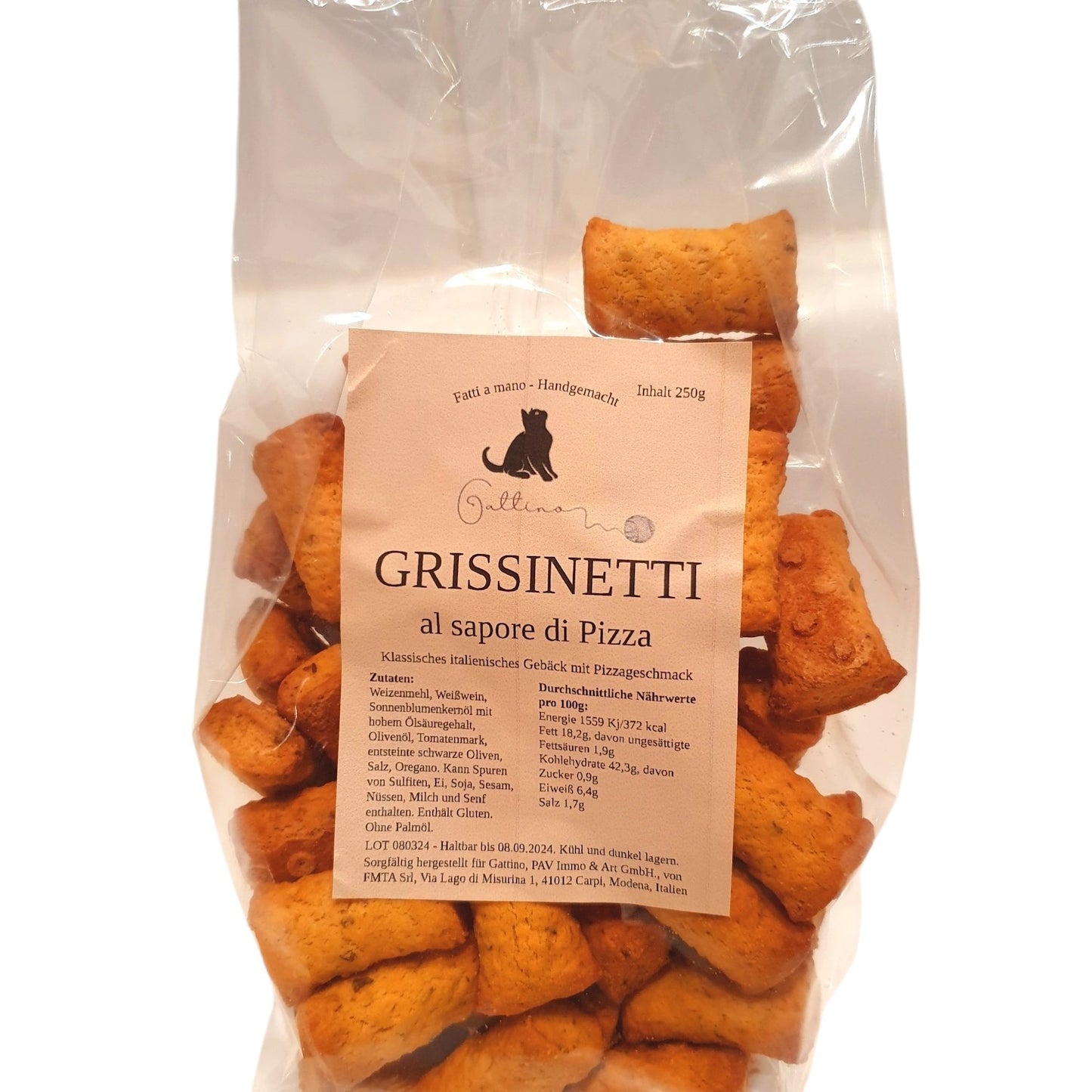 Eine Packung Grissinetti mit Pizzageschmack von Gattino