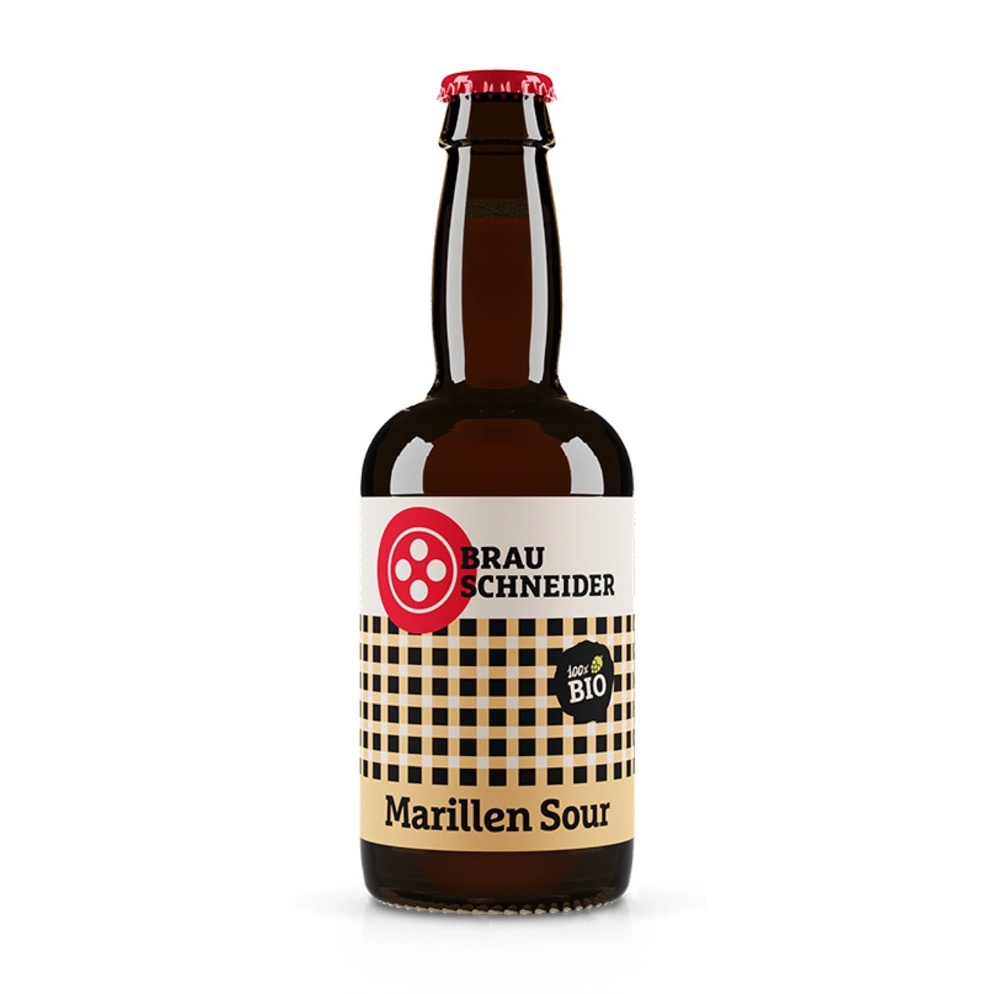 Eine Flasche Brauschneider Marillen Sour Bier