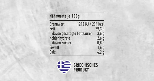 Nährwert-Tabelle Olivenpaste Kalamata von Eleon Gourmet
