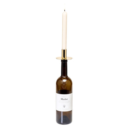 Flaschenaufsatz Kerzenhalter Gold